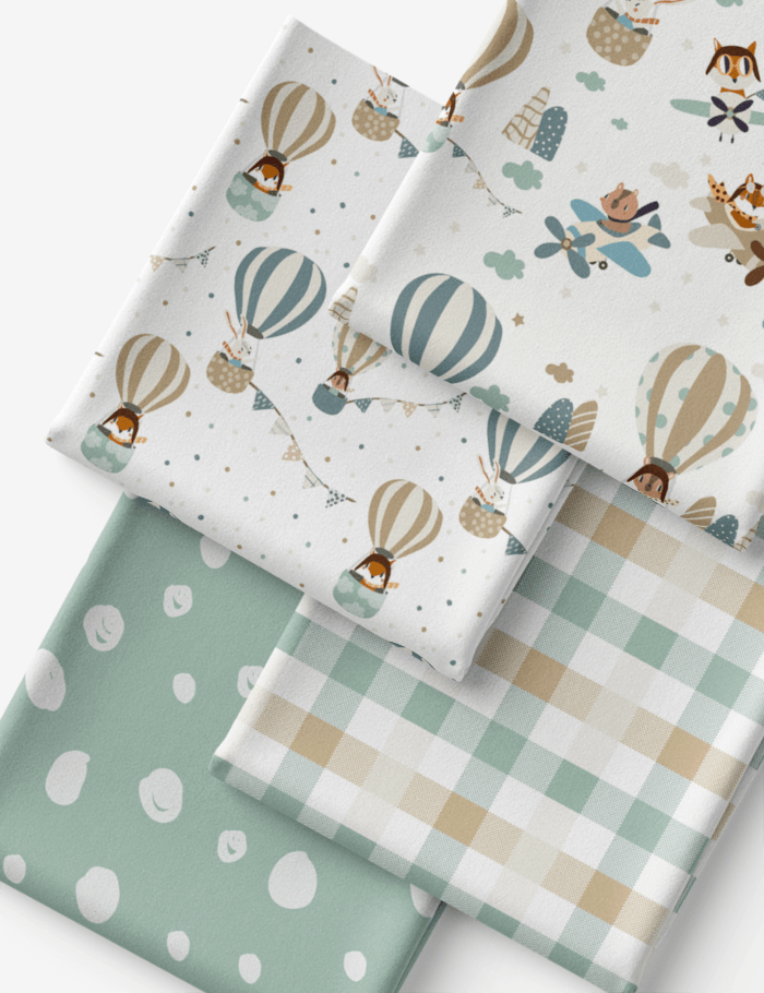 Kit Amarradinho de Tricoline - Kit 37 (4 Cortes de 45 a 50 cm x 70 cm) - Tricoline 100% Algodão