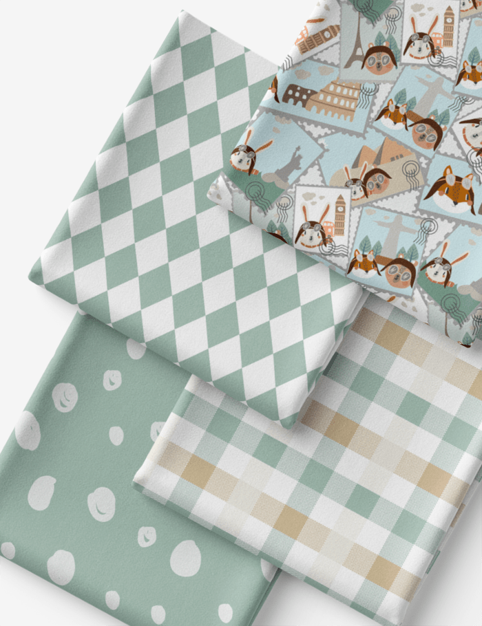 Kit Amarradinho de Tricoline - Kit 41 (4 Cortes de 45 a 50 cm x 70 cm) - Tricoline 100% Algodão