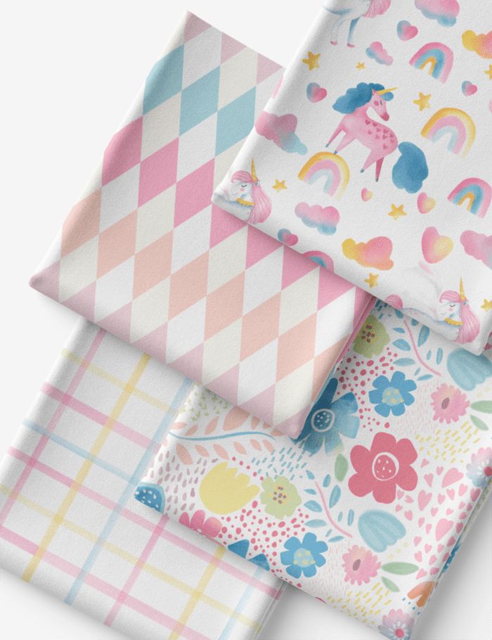 Kit Amarradinho de Tricoline - Kit 46 (4 Cortes de 45 a 50 cm x 70 cm) - Tricoline 100% Algodão
