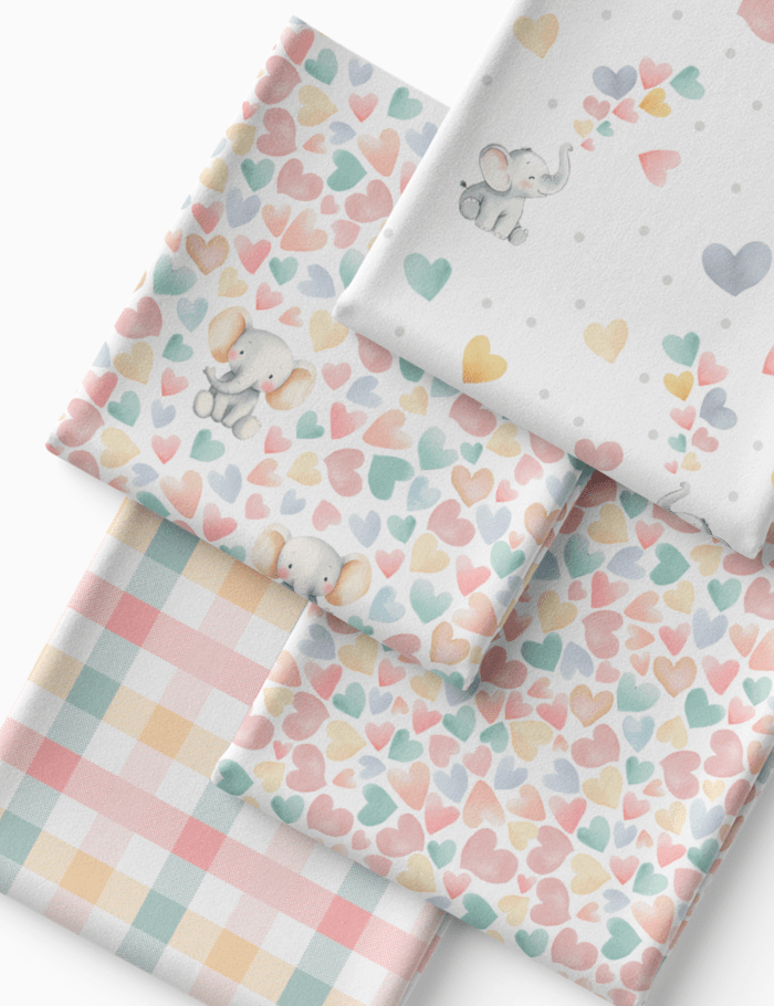 Kit Amarradinho de Tricoline - Kit 71 (4 Cortes de 45 a 50 cm x 70 cm) - Tricoline 100% Algodão