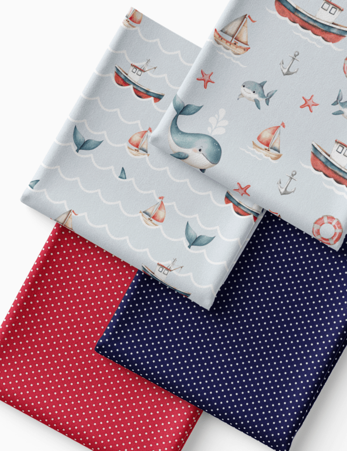 Kit Amarradinho de Tricoline - Kit 77 (4 Cortes de 45 a 50 cm x 70 cm) - Tricoline 100% Algodão