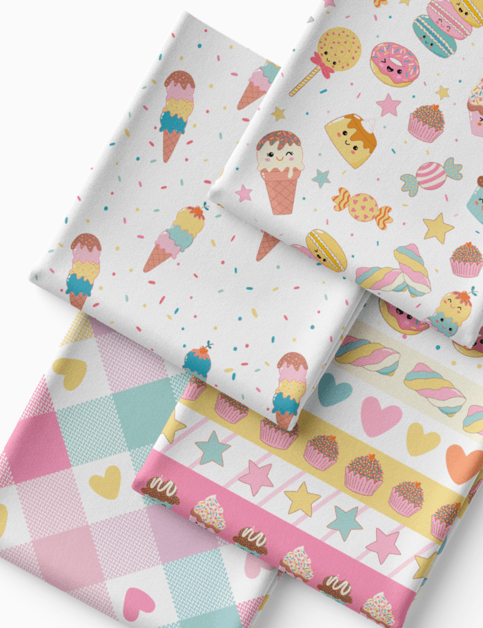 Kit Amarradinho de Tricoline - Kit 91  (4 Cortes de 45 a 50 cm x 70 cm) - Tricoline 100% Algodão