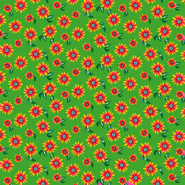 Tecido Chita Floral Solange - Verde - 100% Algodão - Largura 1,40m