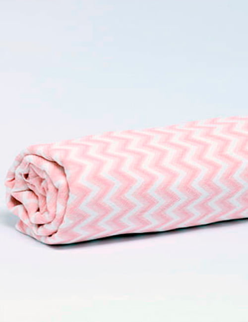 Tecido Flanela Baby - Chevron Baby - Rosa - 100% Algodão - Largura: 80cm