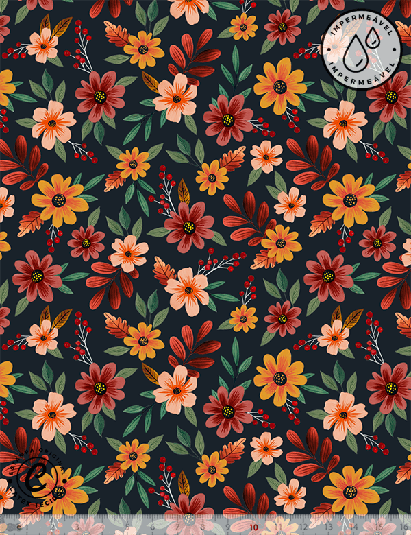 Tecido Sarja Impermeável Especial Coleção Inverno Boreal – Ramos do Bosque - 100% Algodão - Largura 1,50m