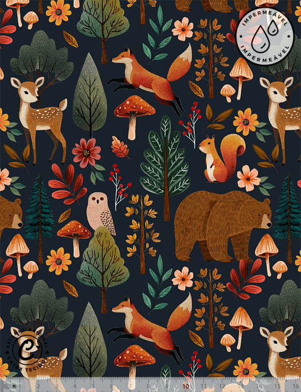 Tecido Sarja Impermeável Especial Coleção Inverno Boreal – Refúgio Silvestre - 100% Algodão - Largura 1,50m