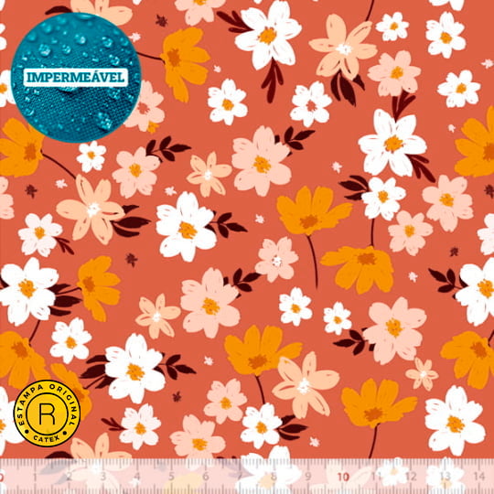 Tecido Sarja Impermeável Especial Coleção Spring Liberty - Floral Ternura - 100% Algodão - Largura 1,50m