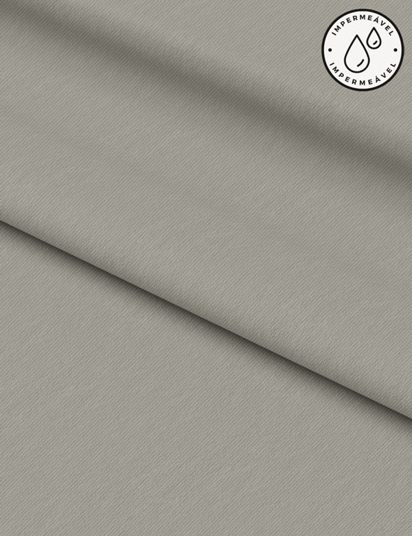 Tecido Sarja Impermeável Lisa - Cimento - 100% Algodão - Largura 1,50m