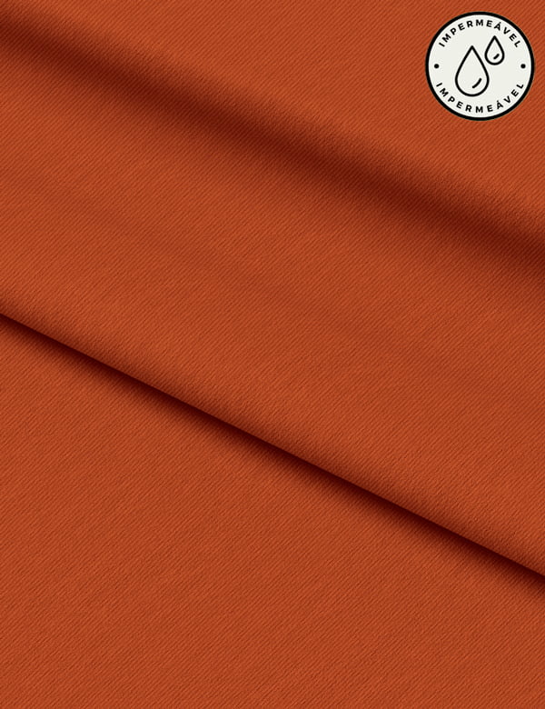 Tecido Sarja Impermeável Lisa - Terracota - 100% Algodão - Largura 1,50m