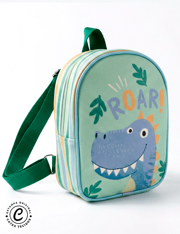 Sintético Doll - Painel Mini Mochila Dot - Dino Roar
