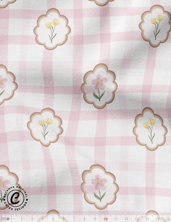 Tecido Flanela Baby Especial - Coleção Teddy Bear Girl - Flores - 100% Algodão - Largura: 1,44m