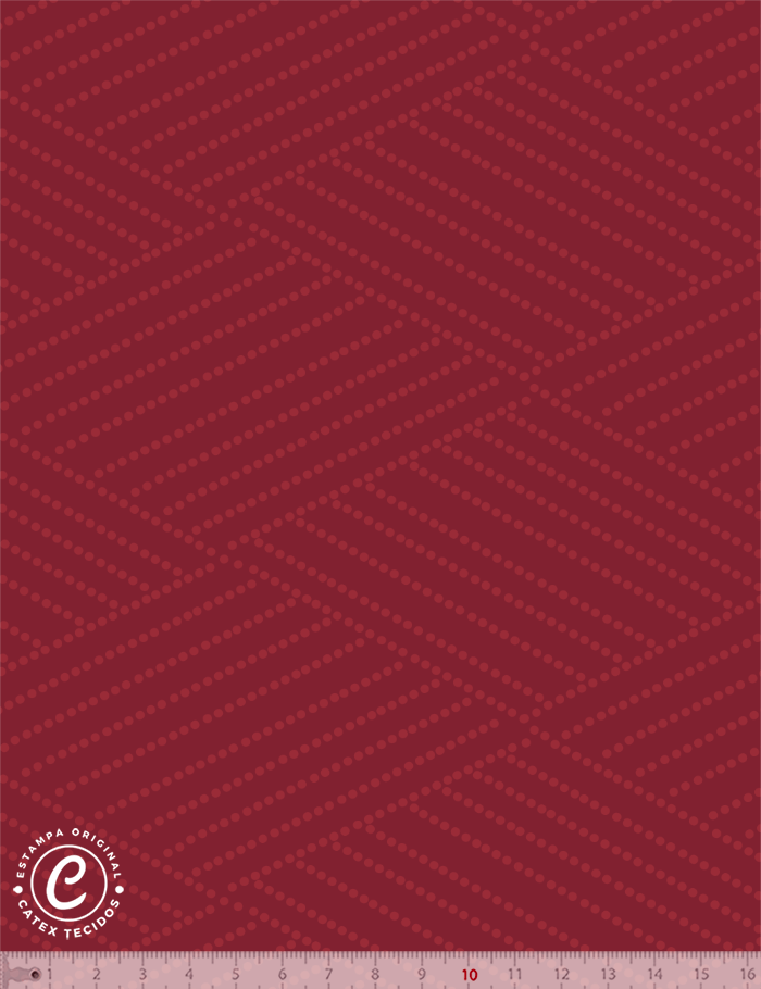 Tecido Tricoline Especial Coleção Farm Life por Anita Catita - Poá Campestre Merlot - 100% Algodão - Largura 1,50m