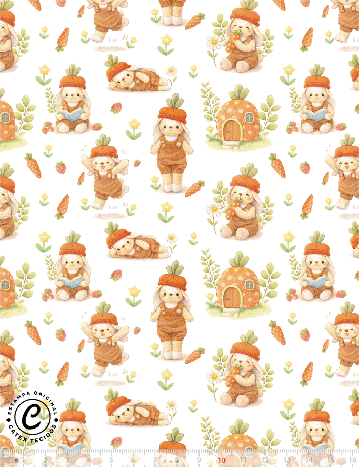 Tecido Tricoline Especial Coleção Débora Radtke - Barrigudim Felicidade - 100% Algodão - Largura 1,50m