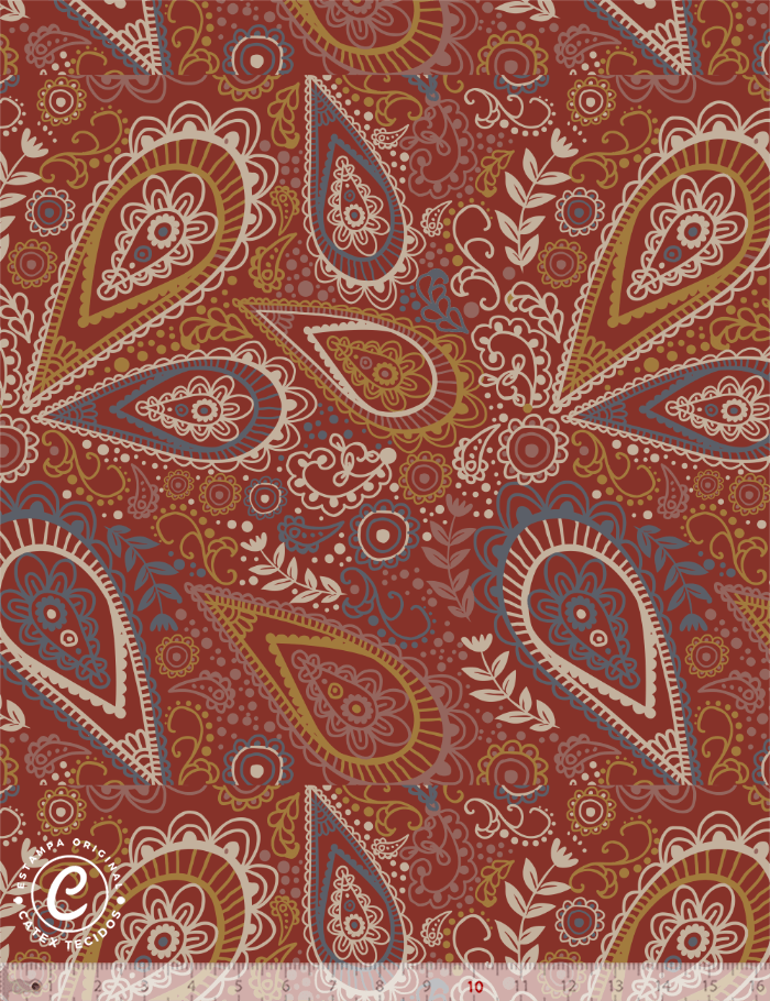 Tecido Tricoline Especial Coleção Farm Life por Anita Catita - Outono Pailey - 100% Algodão - Largura 1,50m