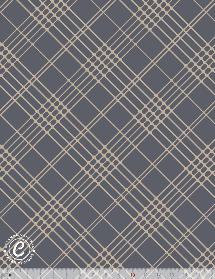 Tecido Tricoline Especial Coleção Farm Life por Anita Catita - Xadrez Blue - 100% Algodão - Largura 1,50m