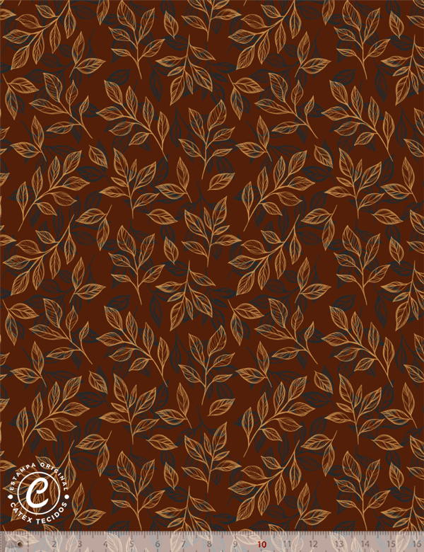 Tecido Tricoline Coleção Patch Country - Folhagem E15262 - 100% Algodão - Largura 1,50m