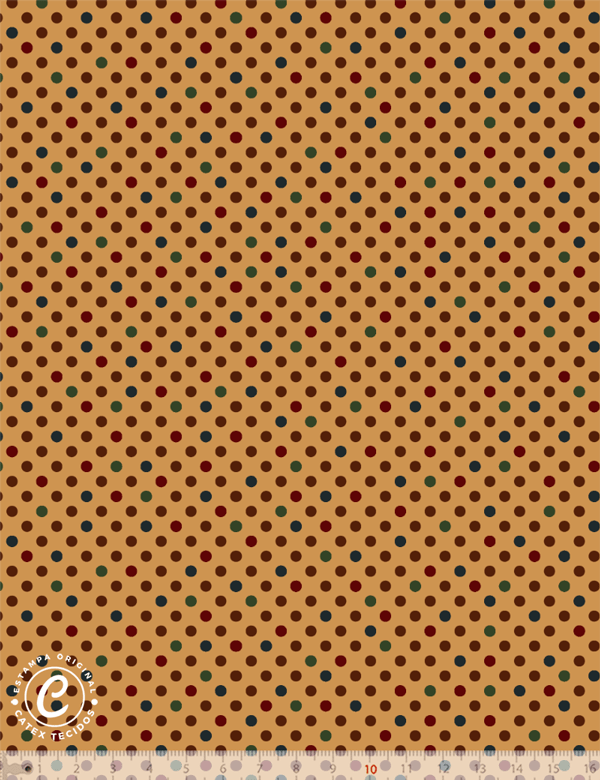 Tecido Tricoline Coleção Patch Country - Poá E15255 - 100% Algodão - Largura 1,50m