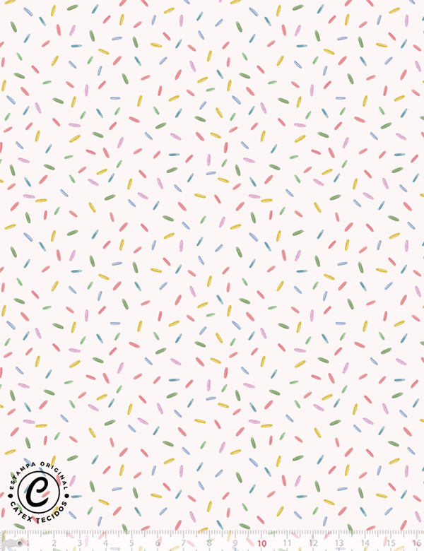 Tecido Tricoline Especial Coleção Candy Dreams - Granulados Mágicos - 100% Algodão - Largura 1,50m