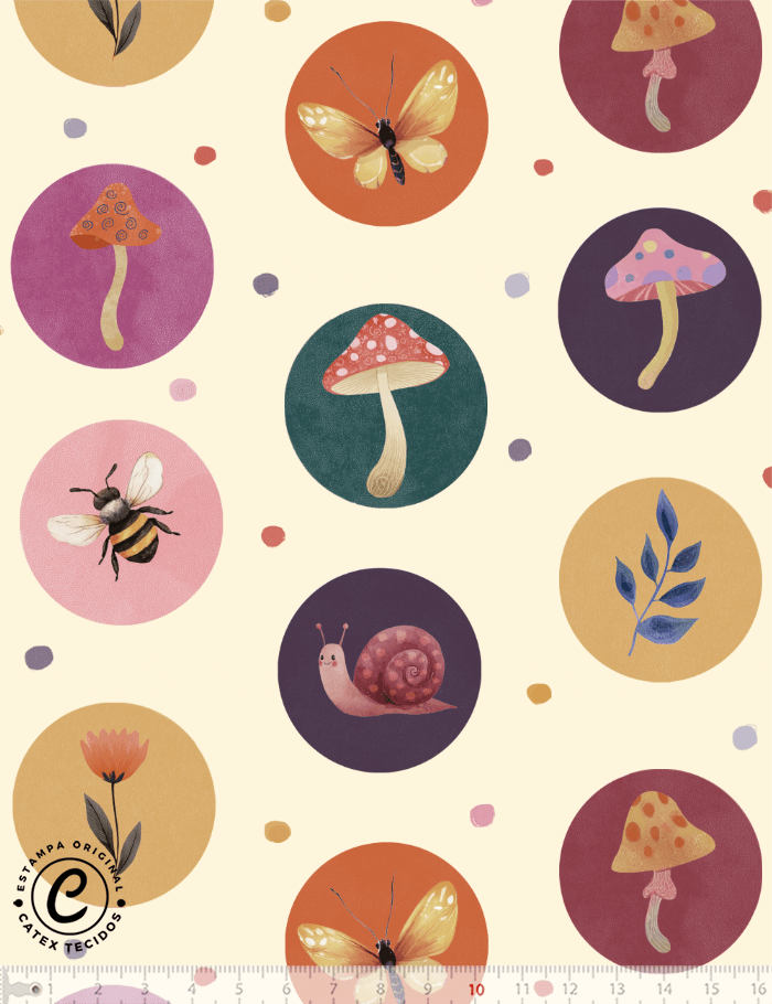 Tecido Tricoline Especial Coleção Fungi Pop – Poá Pop - 100% Algodão - Largura 1,50m