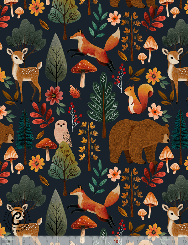 Tecido Tricoline Especial Coleção Inverno Boreal – Refúgio Silvestre - 100% Algodão - Largura 1,50m