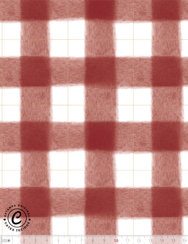 Tecido Tricoline Especial Coleção Natal Mágico - Xadrez Madras Vermelho e Branco - 100% Algodão - Largura 1,50m