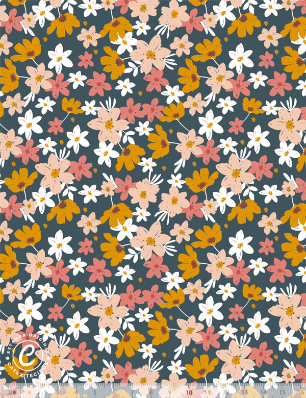 Tecido Tricoline Especial Coleção Spring Liberty - Floral Inspiração - 100% Algodão - Largura 1,50m