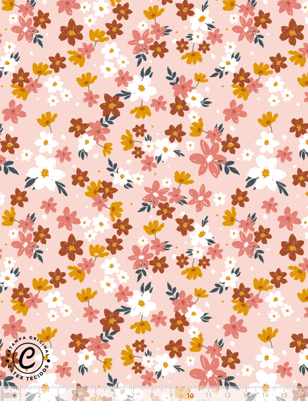 Tecido Tricoline Especial Coleção Spring Liberty - Floral Saudade - 100% Algodão - Largura 1,50m