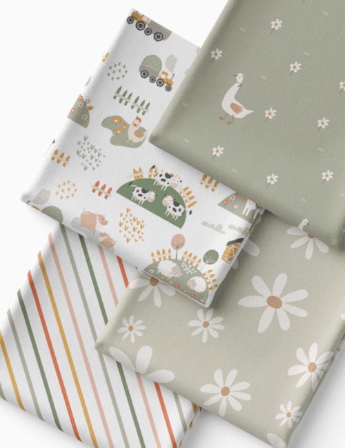Kit Amarradinho de Tricoline - Kit 101  (4 Cortes de 45 a 50 cm x 70 cm) - Tricoline 100% Algodão