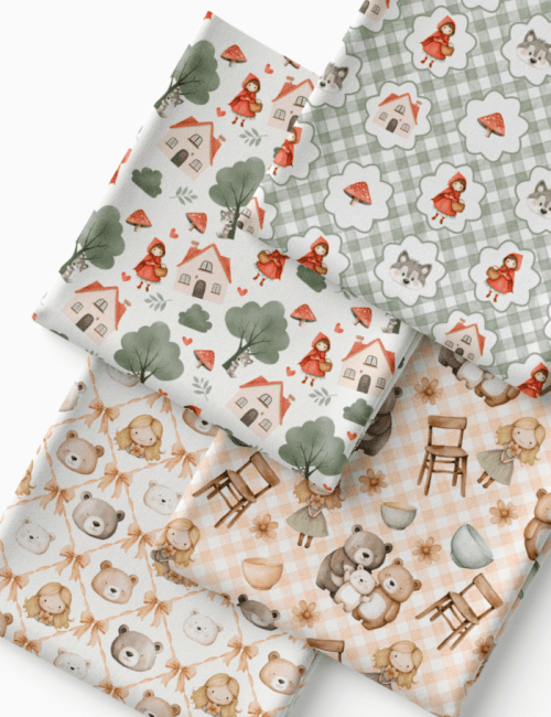 Kit Amarradinho de Tricoline - Kit 109 (4 Cortes de 45 a 50 cm x 70 cm) - Tricoline 100% Algodão