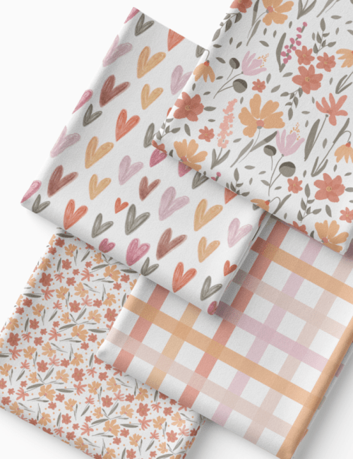 Kit Amarradinho de Tricoline - Kit 113 (4 Cortes de 45 a 50 cm x 70 cm) - Tricoline 100% Algodão