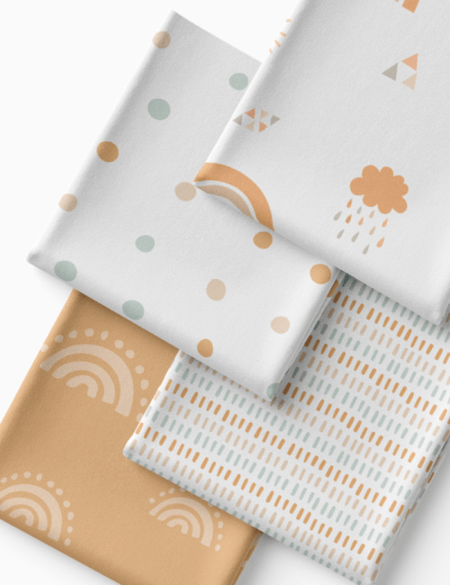 Kit Amarradinho de Tricoline - Kit 117 (4 Cortes de 45 a 50 cm x 70 cm) - Tricoline 100% Algodão