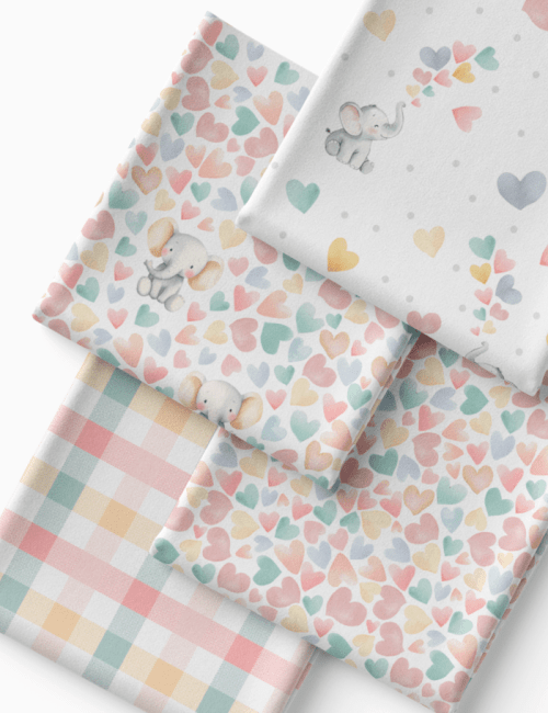 Kit Amarradinho de Tricoline - Kit 71 (4 Cortes de 45 a 50 cm x 70 cm) - Tricoline 100% Algodão