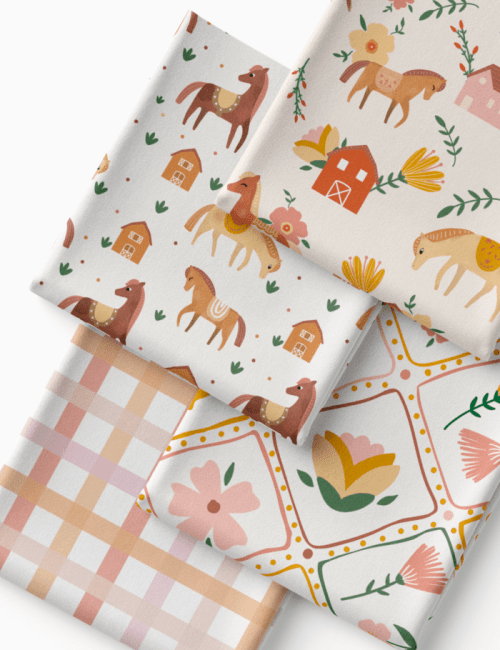 Kit Amarradinho de Tricoline - Kit 74 (4 Cortes de 45 a 50 cm x 70 cm) - Tricoline 100% Algodão