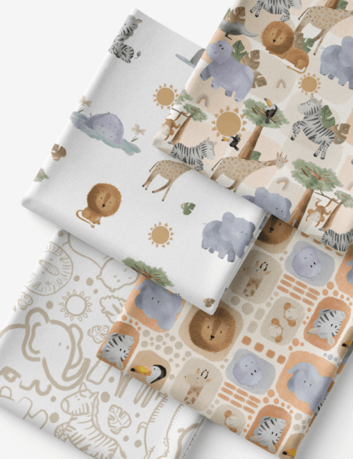 Kit Amarradinho de Tricoline - Kit 91  (4 Cortes de 45 a 50 cm x 70 cm) - Tricoline 100% Algodão