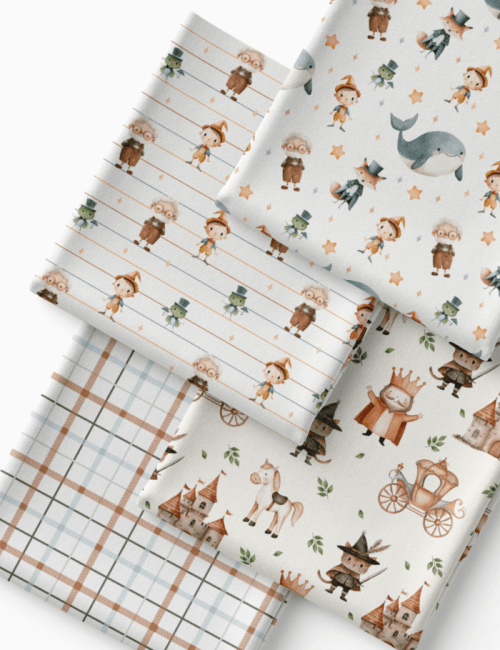 Kit Amarradinho de Tricoline - Kit 93  (4 Cortes de 45 a 50 cm x 70 cm) - Tricoline 100% Algodão