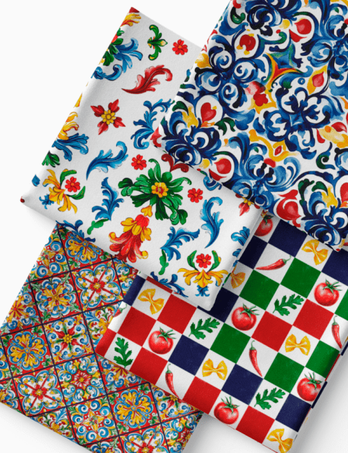 Kit Amarradinho de Tricoline - Kit 95  (4 Cortes de 45 a 50 cm x 70 cm) - Tricoline 100% Algodão