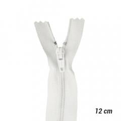 Zíper Sintético Fino Coats - Branco - 12 cm