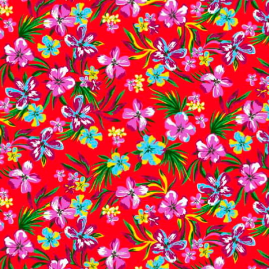 Tecido Chita Floral Carmen - Vermelho - 100% Algodão - Largura 1,40m
