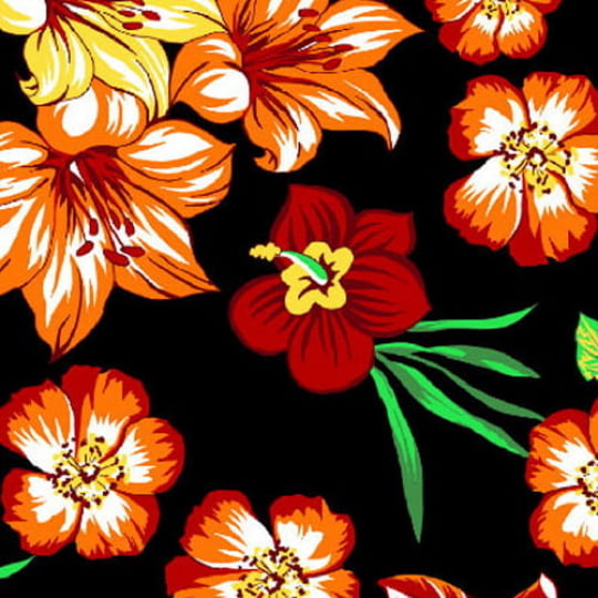 Tecido Chita Floral Mitilene - Preto - 100% Algodão - Largura 1,40m