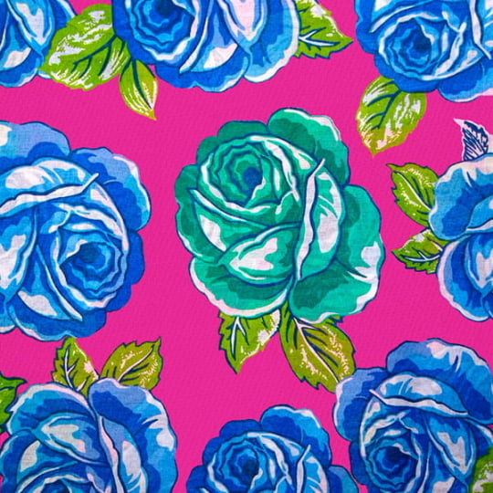 Tecido Chita Floral Rocamadour - Rosa Pink - 100% Algodão - Largura 1,40m