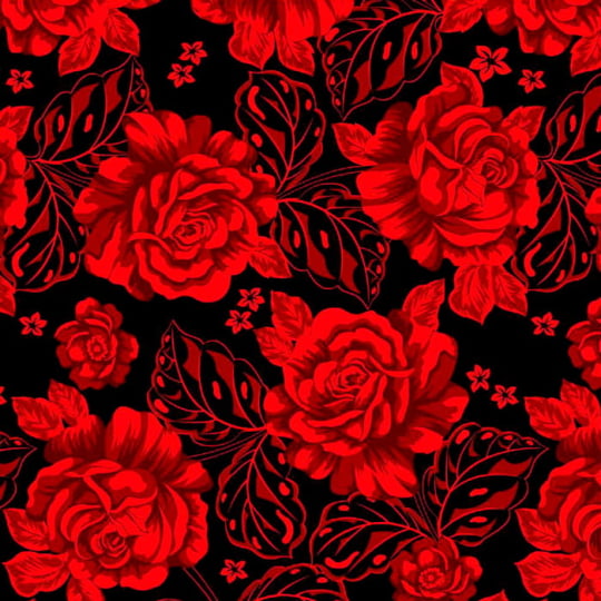 Tecido Chita Floral Rosas Vermelhas - 3008v1 - 100% Algodão - Largura 1,40m