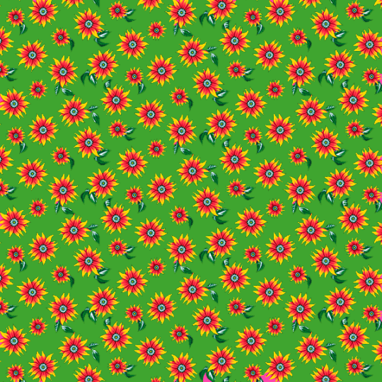 Tecido Chita Floral Solange - Verde - 100% Algodão - Largura 1,40m