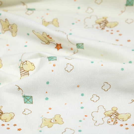 Tecido Flanela Baby - Brincadeira de Ursinhos - 100% Algodão - Largura: 80cm