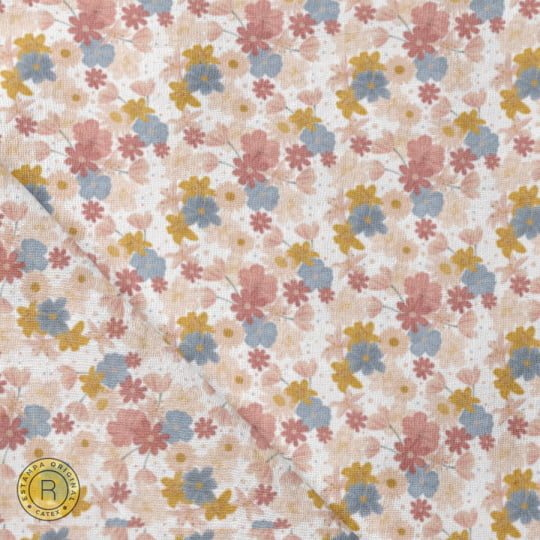 Tecido Fralda Estampada - Coleção Liberdade - Floral Liberty - 100% Algodão - 70cm x 70cm