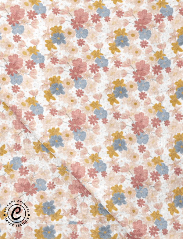 Tecido Fralda Estampada - Coleção Liberdade - Floral Liberty - 100% Algodão - 70cm x 70cm