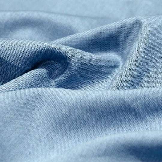 Tecido Linho Com Viscose Liso - Azul Seco - 55% Linho 45% Viscose - Largura 1,35m