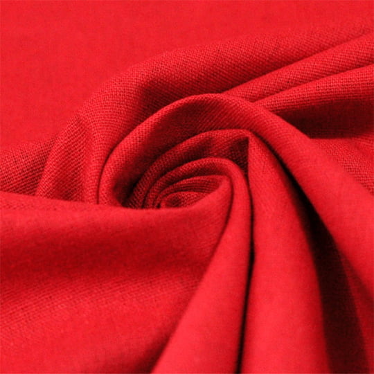 Tecido Linho Com Viscose Liso Rayon - Vermelho - 45% Linho 55% Viscose - Largura 1,35m