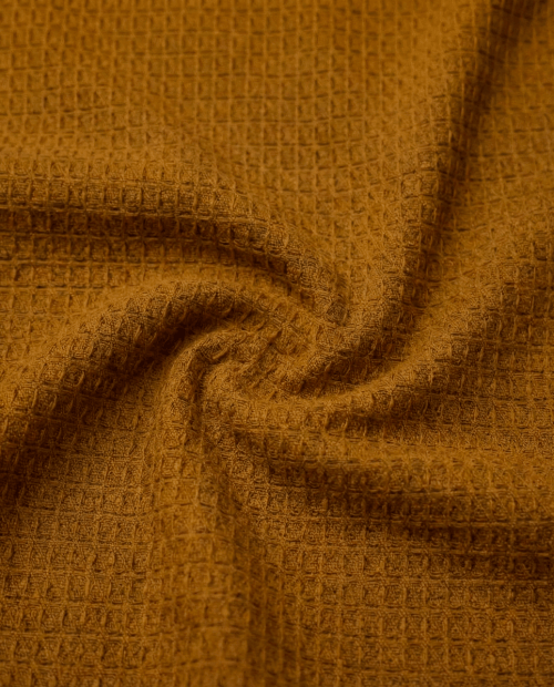 Tecido Favo Portugal - Mostarda - 100% Algodão - Largura 1,50m