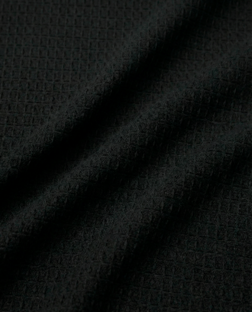 Tecido Favo Portugal - Preto - 100% Algodão - Largura 1,50m