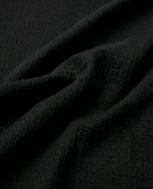 Tecido Favo Portugal - Preto - 100% Algodão - Largura 1,50m